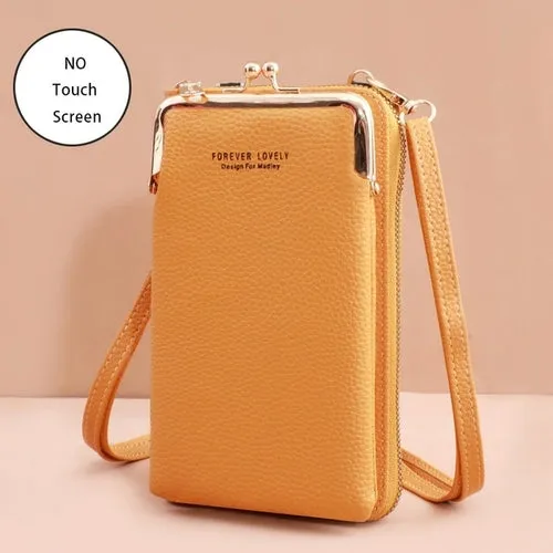 Women Bags Soft Leather Wallets Touch Screen Cell Phone Purse