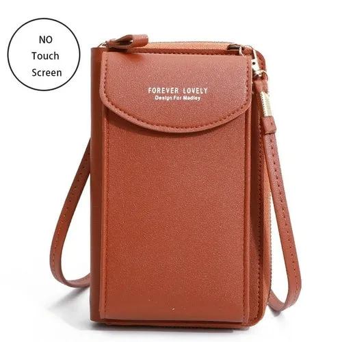Women Bags Soft Leather Wallets Touch Screen Cell Phone Purse