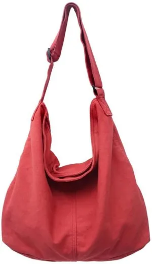 Women Casual Hobo Handbag Classiclote bag Female Vintage Canvas Crossbody Bag (rust red)