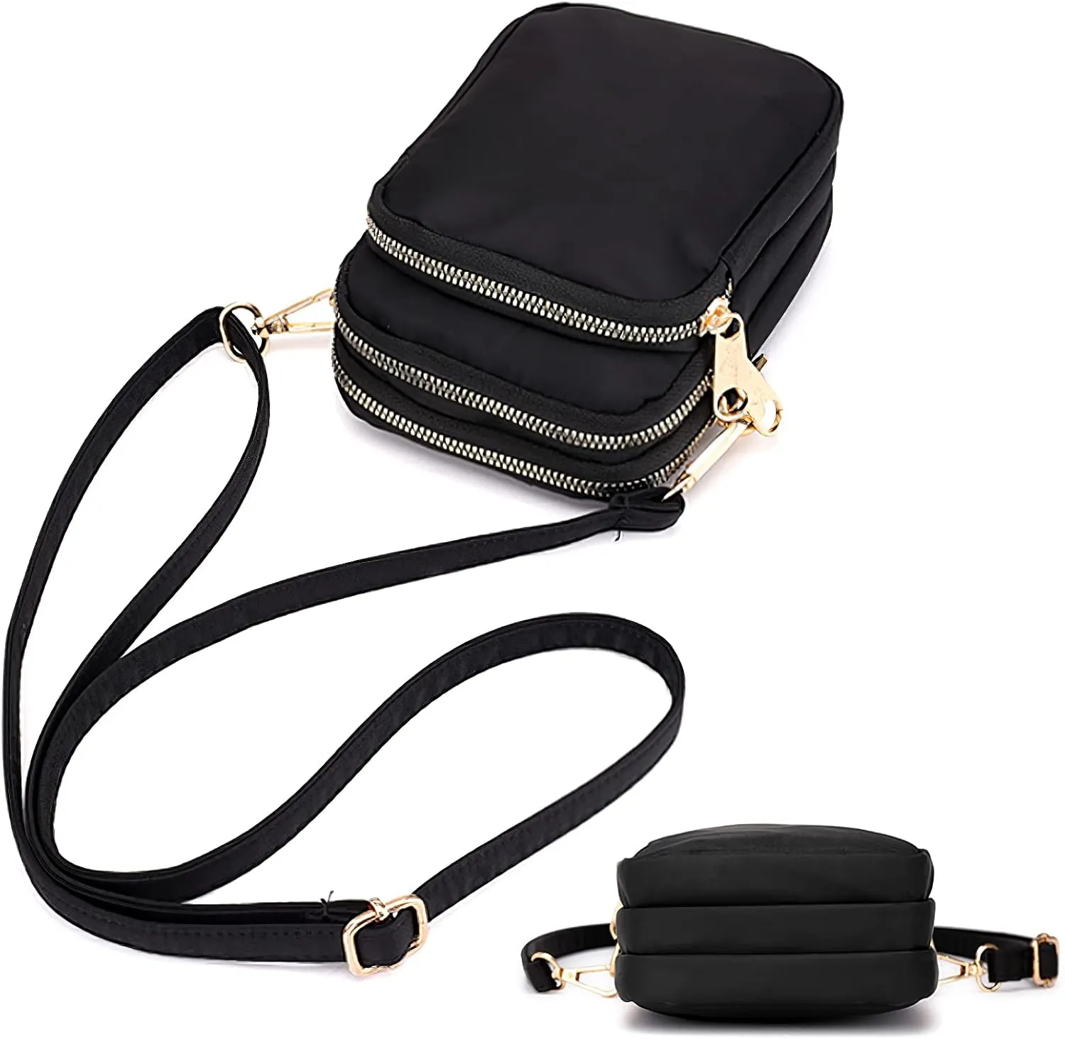 Women Crossbody Phone Bag Zipper Waterproof Nylon Wallet Cellphone Purse Ladies Shoulder Bag Wristlet Handbag