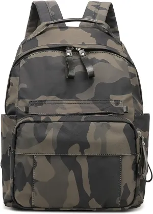 Women Nylon Travel Backpack with detachable Crossbody bag Large lightweight laptop backpack for daily (Camo)