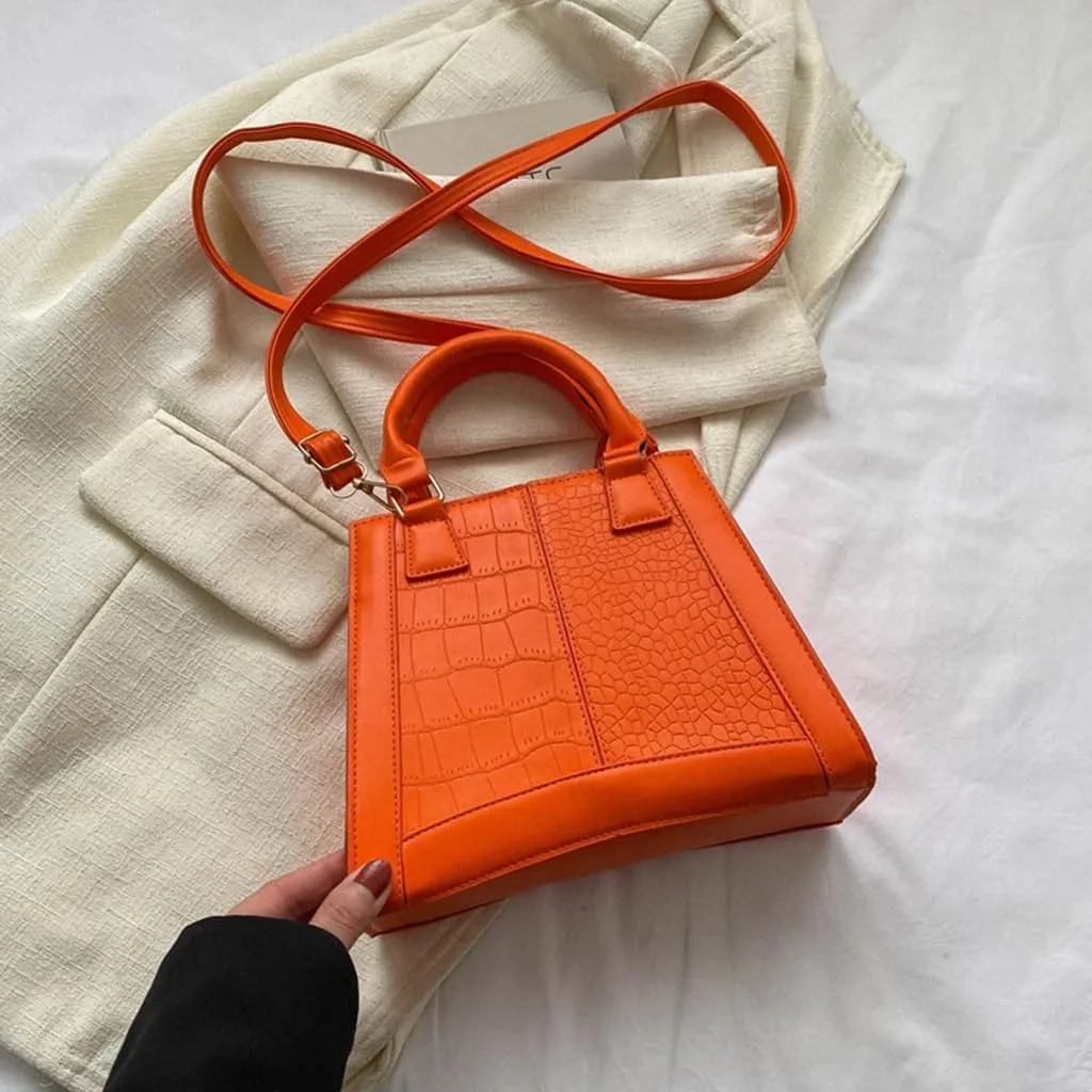 Women PU Leather Shoulder Bag Fashion Crossbody Bag Girl Simple Bag Ladies Casual Handbag Solid Color Bag