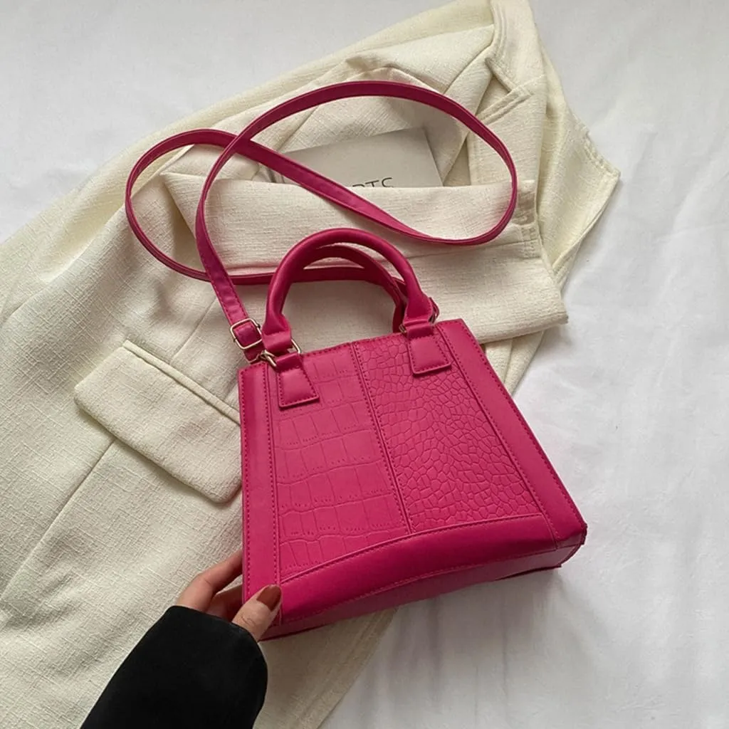 Women PU Leather Shoulder Bag Fashion Crossbody Bag Girl Simple Bag Ladies Casual Handbag Solid Color Bag