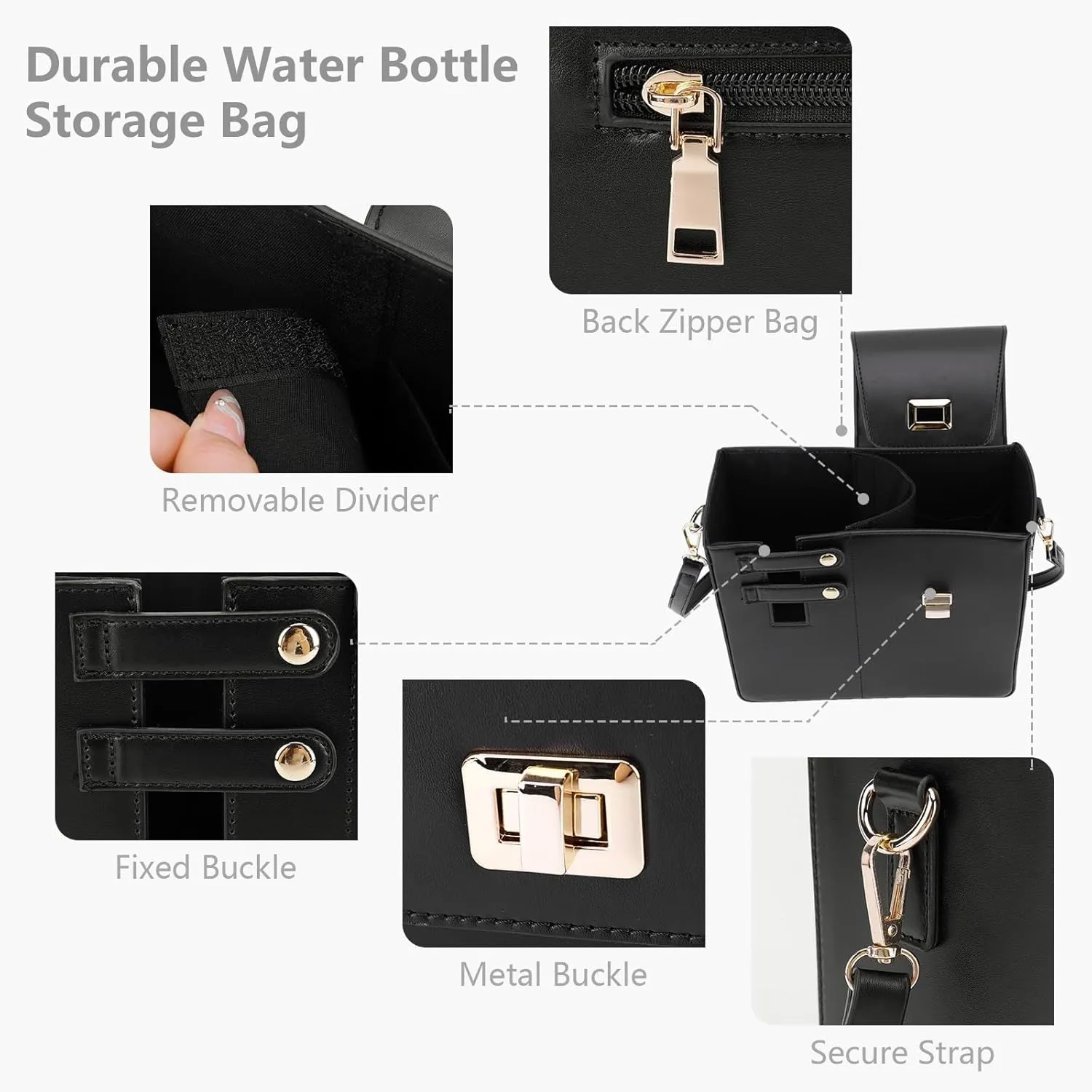 Women's Adjustable Crossbody Water Bottle Bag Lightweight Gym Cup Holder Purse, Outdoor Hiking Essentials Fits Stanley Cups
