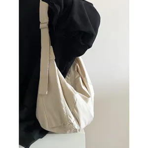 Women's College Soft Large Capacity Dumpling Down Crossbody Bags