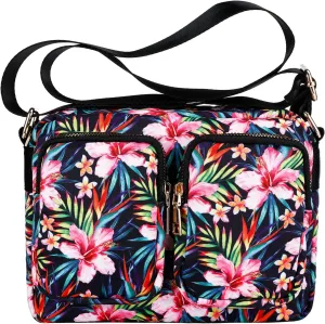Women's Crossbody Bags - Multi Pocket Shoulder Bag Lightweight Purse Stylish Printed Crossbody Bag