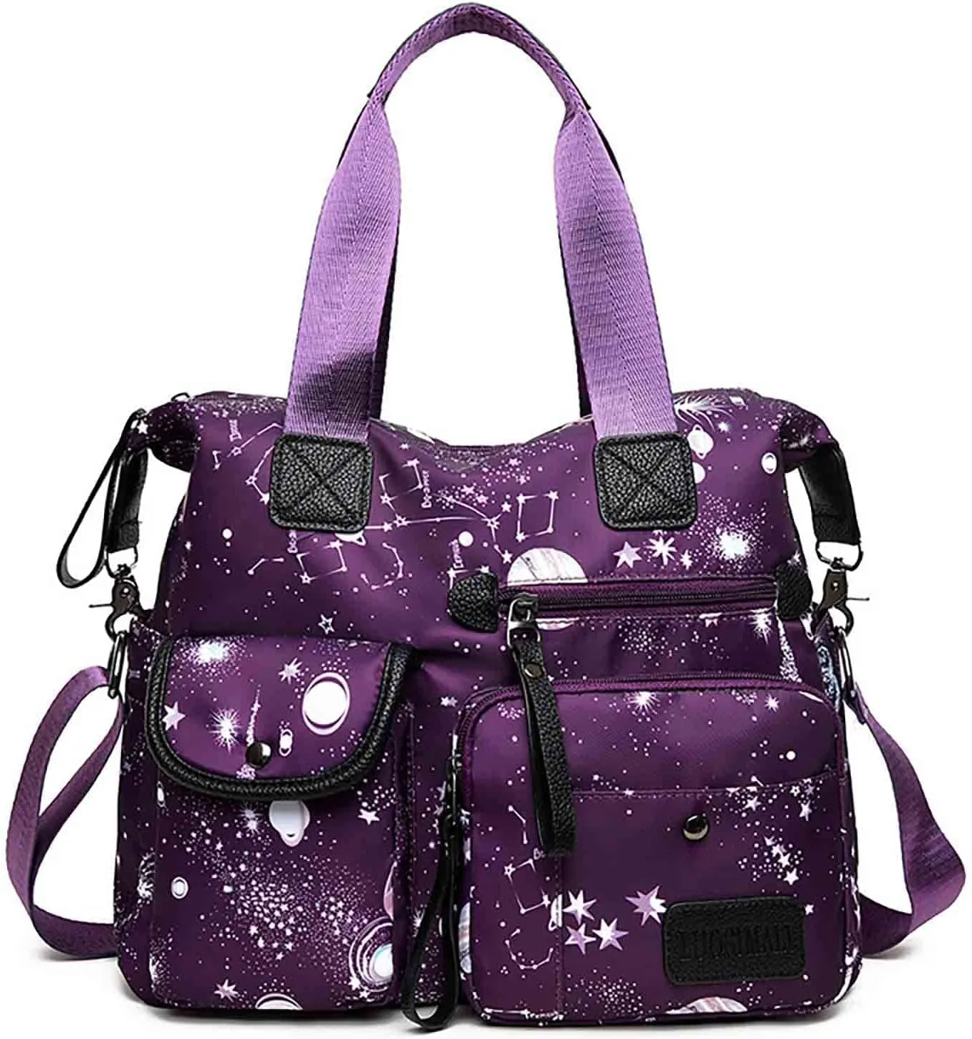 Women's Fashion Handbag Canvas One Shoulder Women's Bag Starry Sky Printing Casual Crossbody Bag