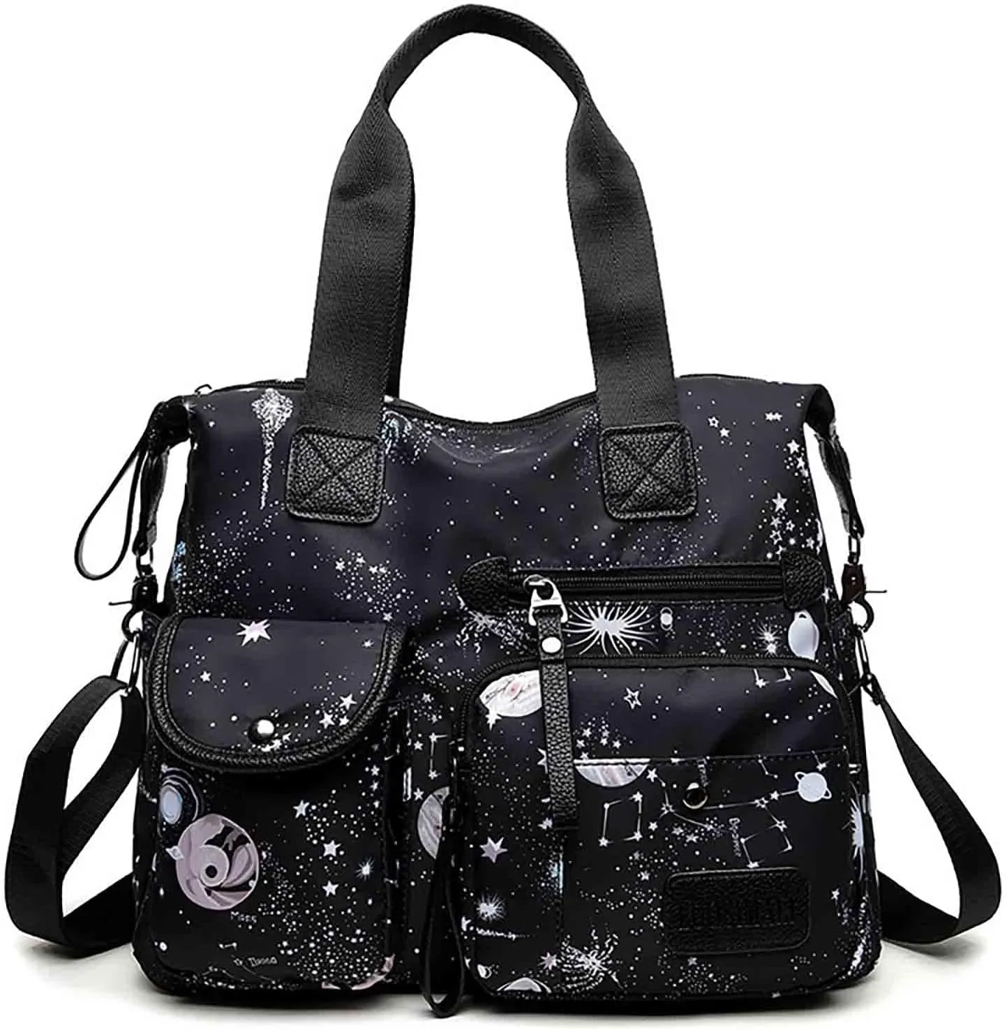 Women's Fashion Handbag Canvas One Shoulder Women's Bag Starry Sky Printing Casual Crossbody Bag