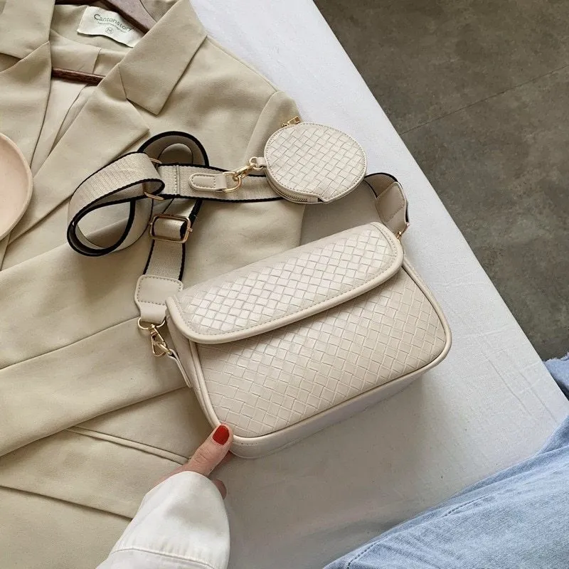 Women's Handbags Woven Messenger Bag Shoulder Small Square Bag