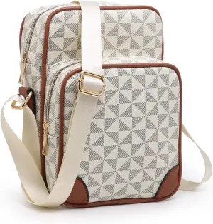 Women's Large Crossbody Fashion Travel Bag, Water resistant, Adjustable Strap, Premium Stiching (Vanilla)