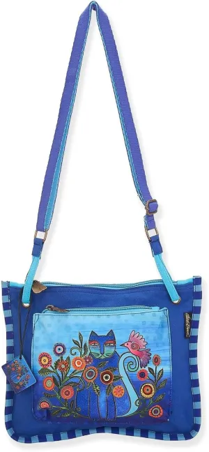 Women's Laurel Burch, Cerulean Cats Crossbody Purse