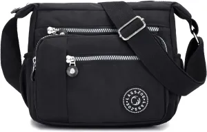 Women's Nylon Crossbody Bag Waterproof Shoulder Purse Multi Pocket Tote Handbag Travel Satchel Messenger Bag