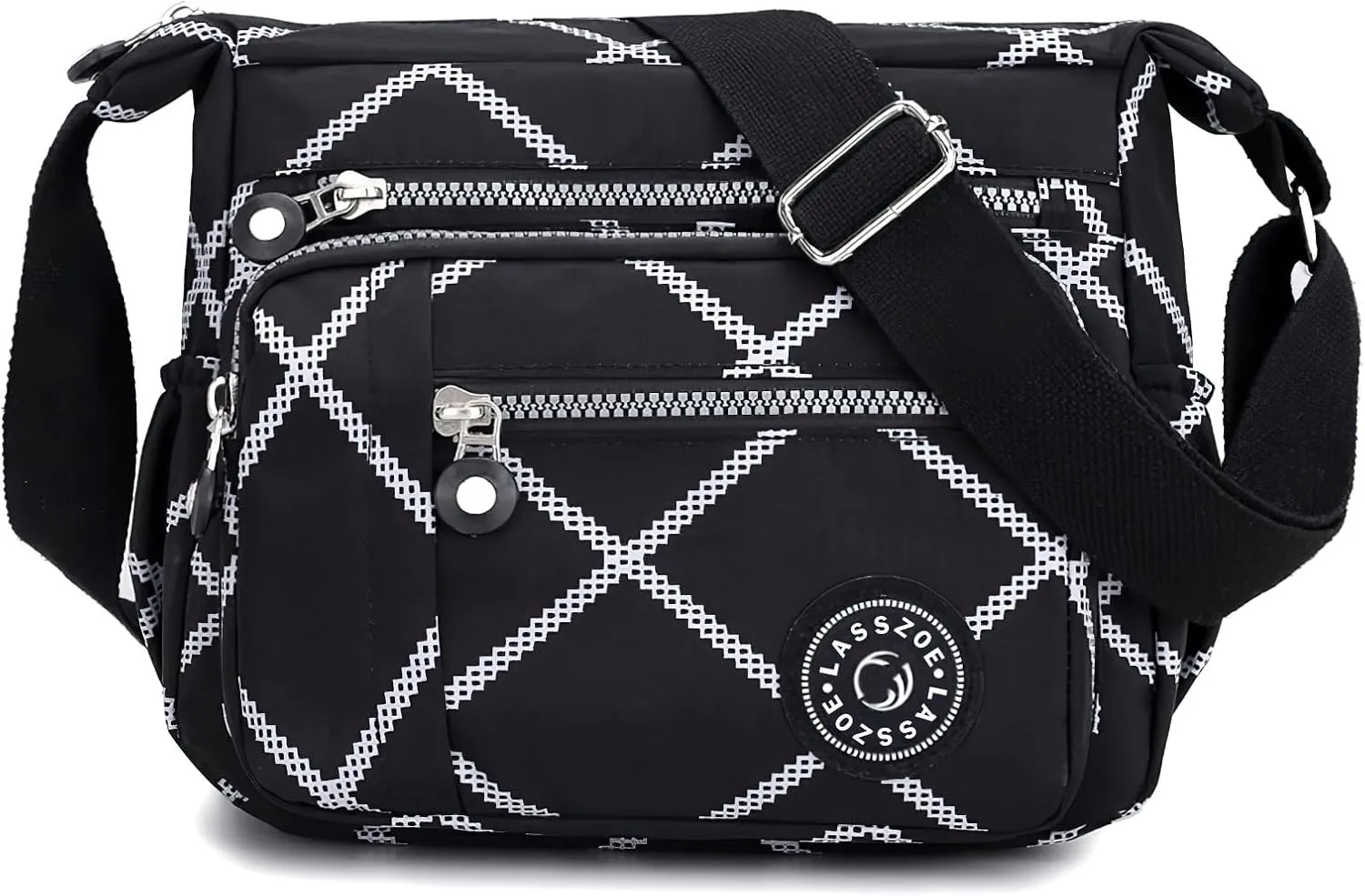 Women's Nylon Crossbody Bag Waterproof Shoulder Purse Multi Pocket Tote Handbag Travel Satchel Messenger Bag