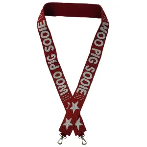 woo razor Sooi Beaded Purse Strap – 47" x 1.5" for Game Day, Crossbody and Handbag Replacement (woo pig red simple)