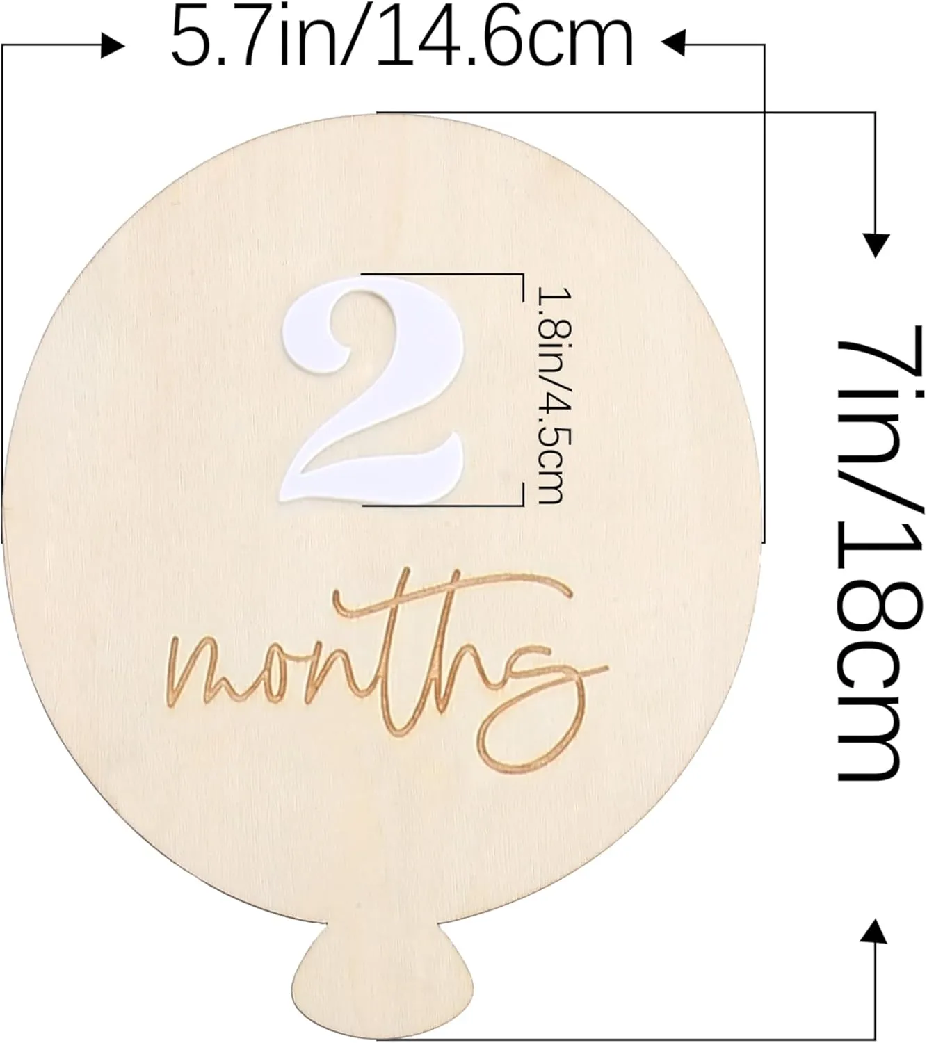Wooden Balloon Baby Milestone Cards - Wooden First Year Milestone Signs,Baby Announcement Monthly Milestone Markers,Baby Shower Photography Props