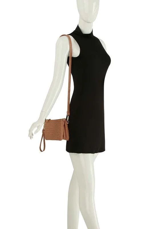 Woven Convertible Clutch Crossbody Bag Wristlet