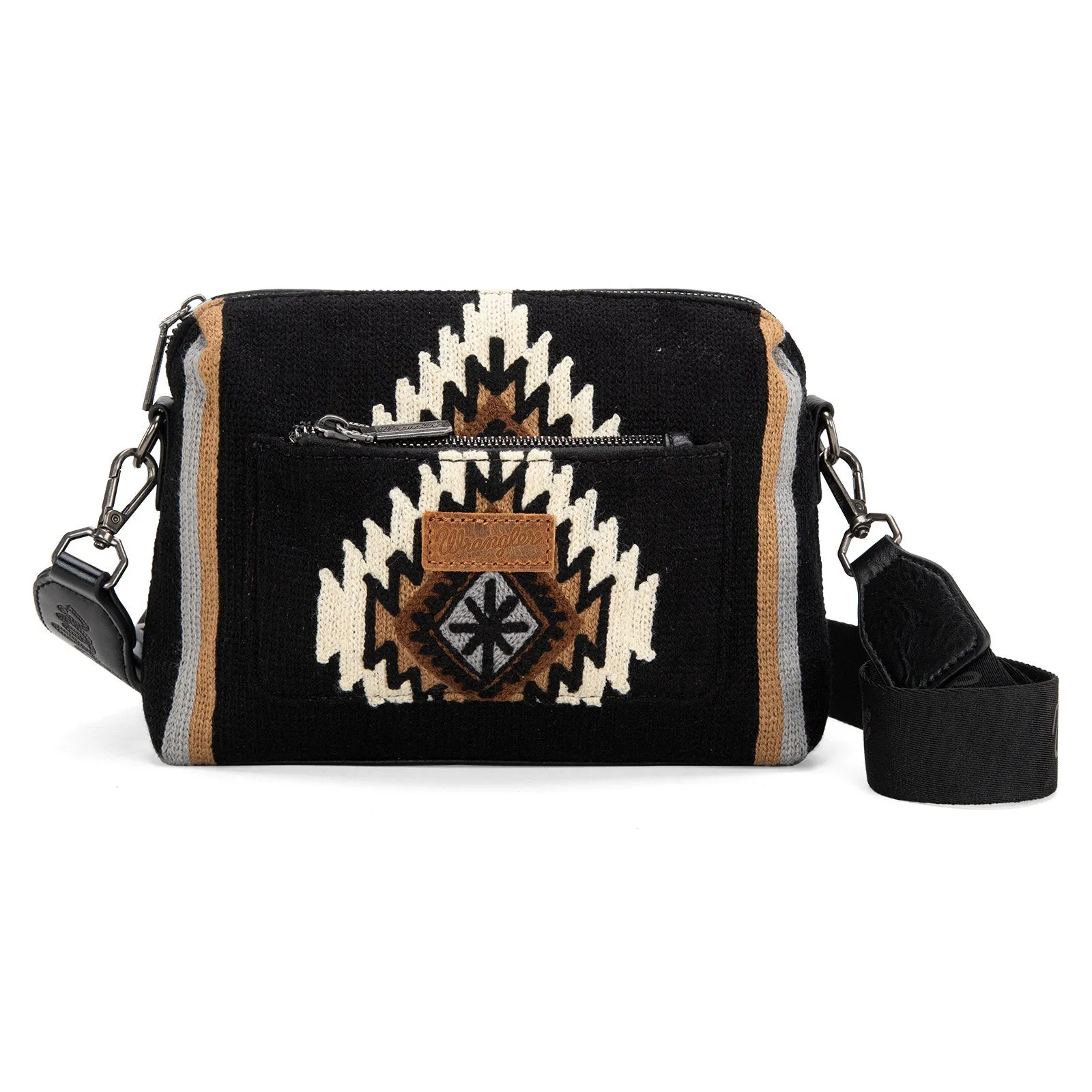 Wrangler Aztec Knitted Crossbody - Black (WG174-1832BK)