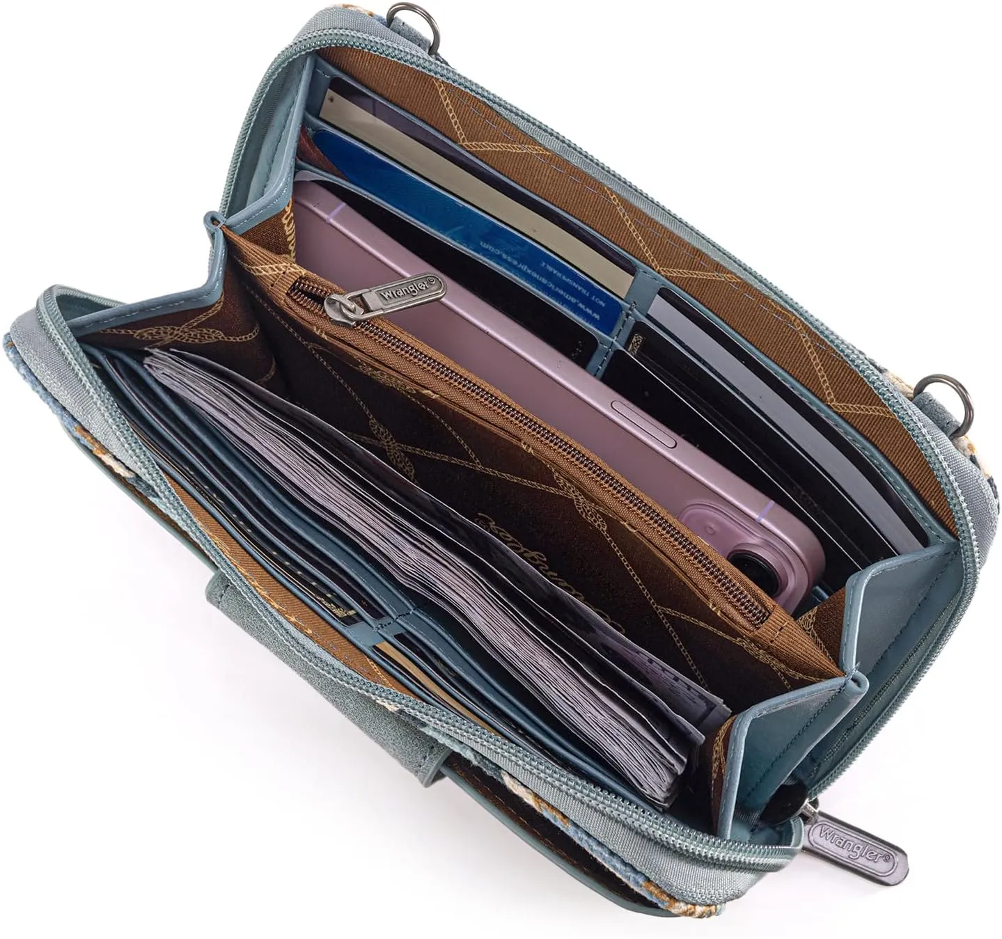 Wrangler Crossbody Wallet Purse Women's Cellphone Bag with RFID Card Slots