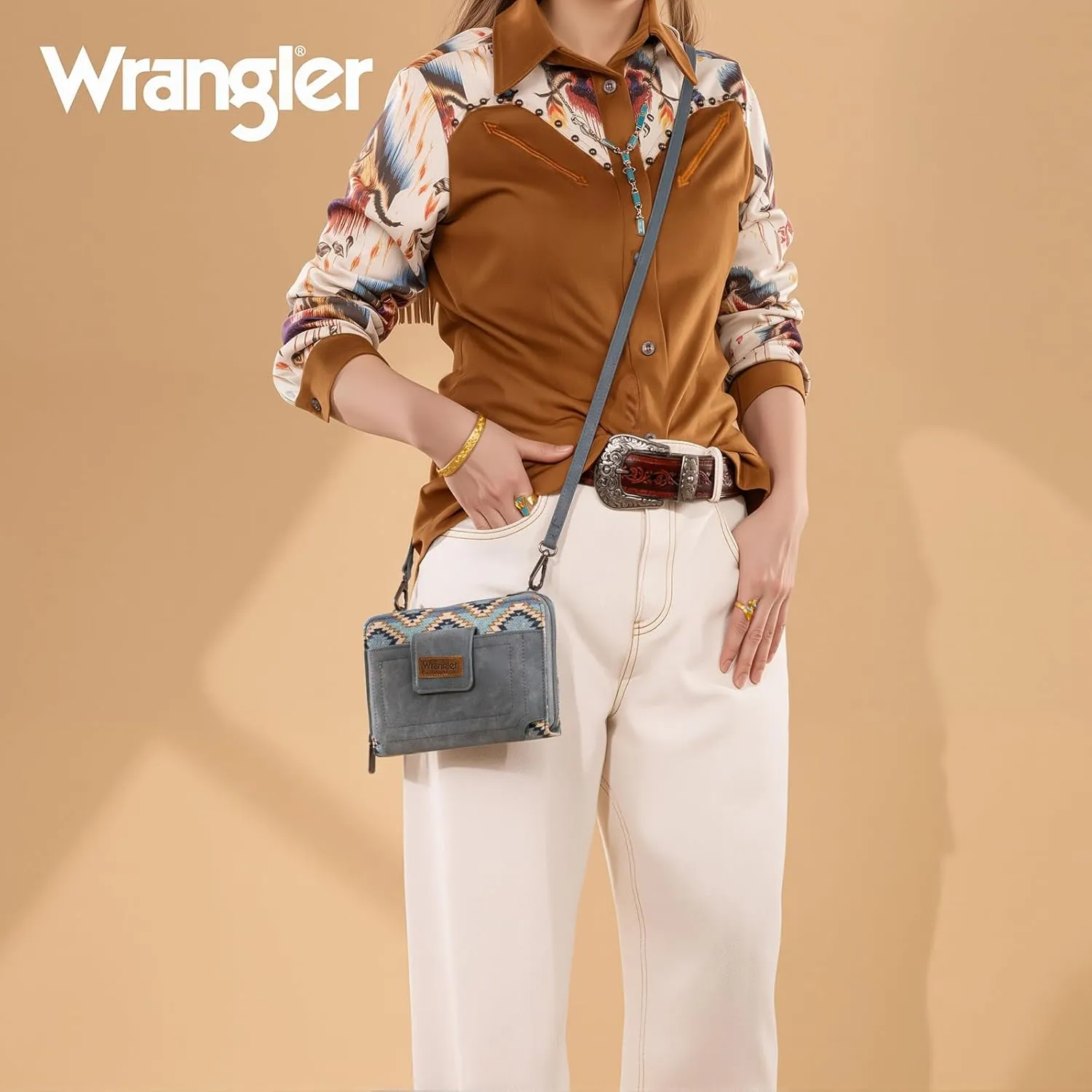 Wrangler Crossbody Wallet Purse Women's Cellphone Bag with RFID Card Slots