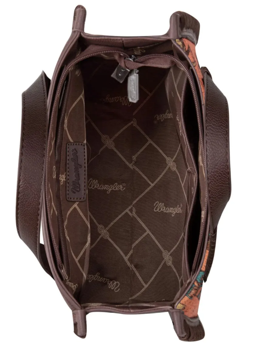 Wrangler VINTAGE RETRO COWBOY COOL PRINT SATCHEL/CROSSBODY