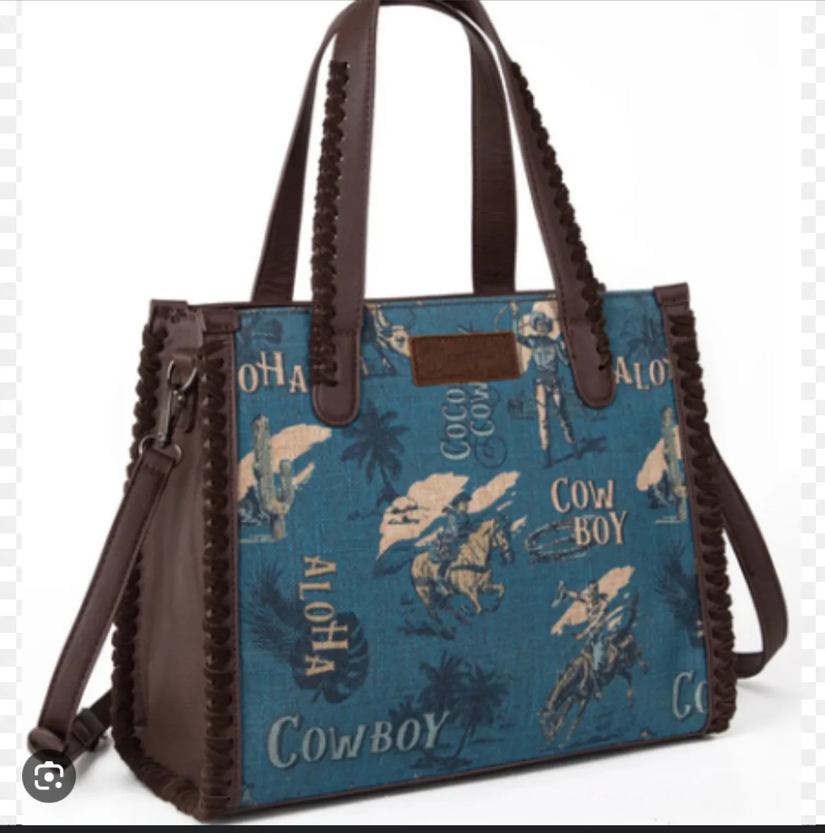 Wrangler VINTAGE RETRO COWBOY COOL PRINT SATCHEL/CROSSBODY