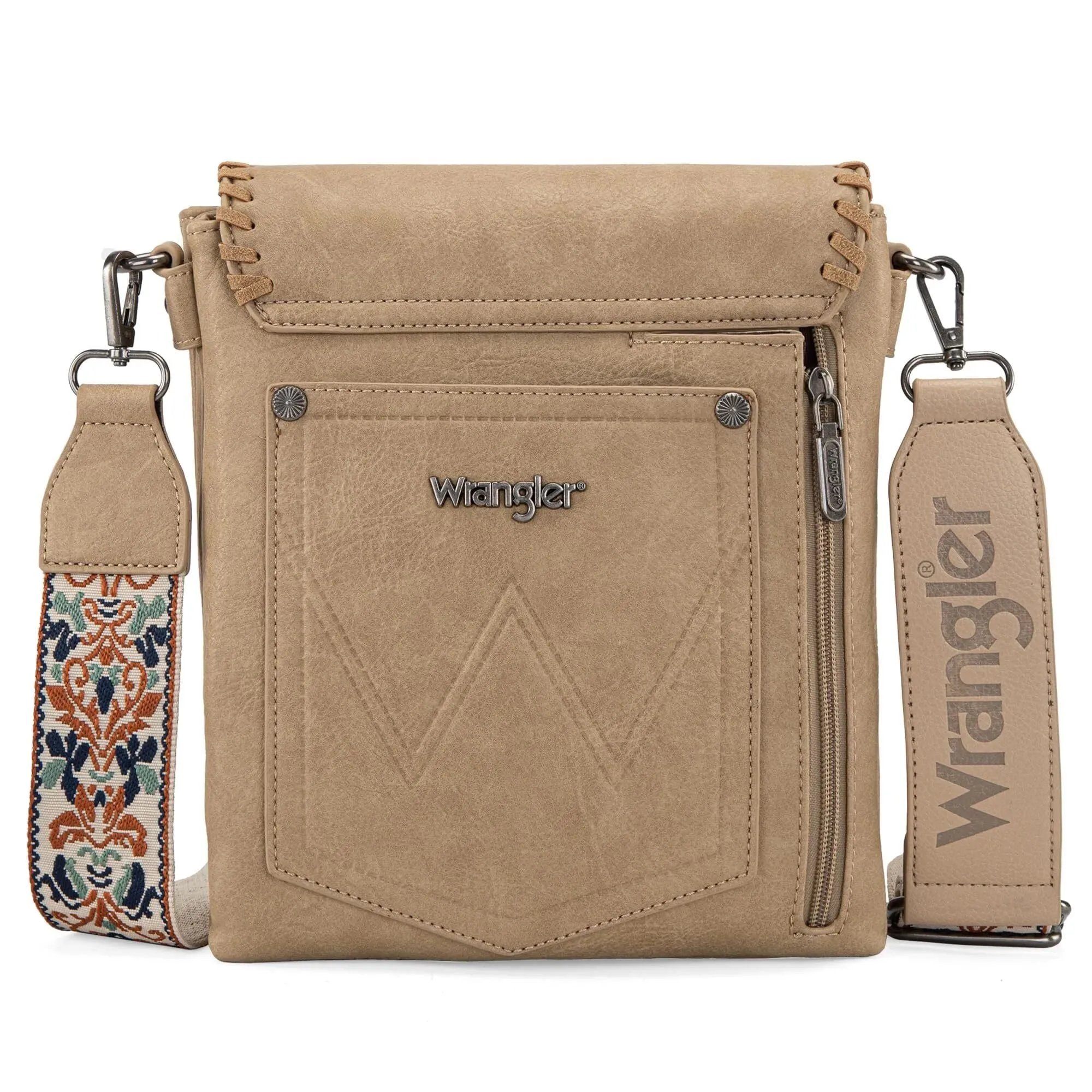 Wrangler Whipstitch Leopard Print Crossbody
