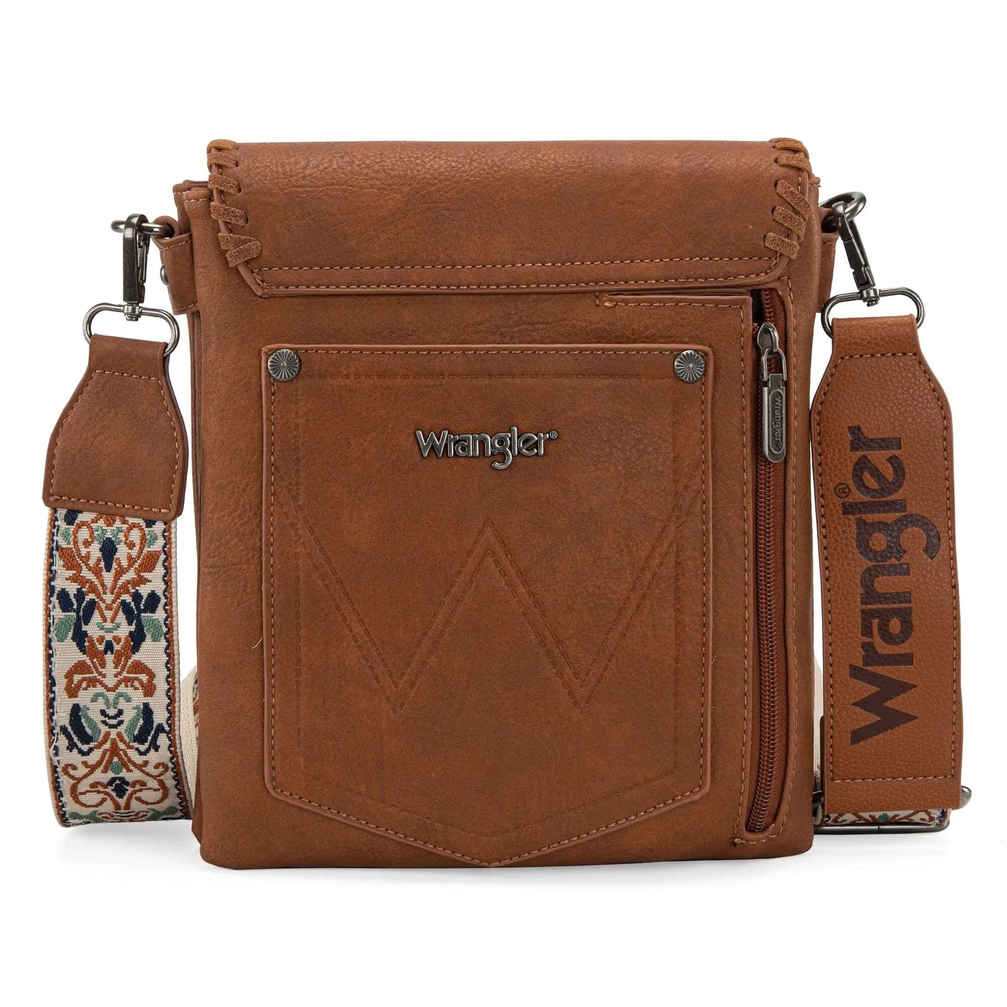 Wrangler Whipstitch Leopard Print Crossbody