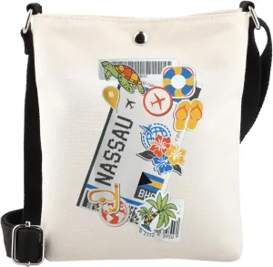 WSNANG Bahamas Vacation Souvenir Shoulder Bag Nassau Travel Crossbody Bag Bahamian Caribbean Island Sea Lovers Gift (Nassau CB)