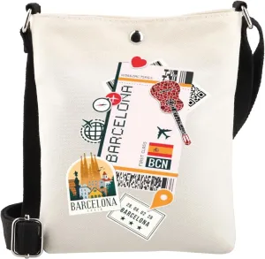 WSNANG Barcelona Crossbody Bag Barcelona Souvenirs Shoulder Bag Barcelona Trip Gift Spanish Honeymoon Barcelona Travel Bag