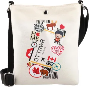 WSNANG Canada Ottawa Travel Crossbody Bag Ottawa Landmarks Souvenir Shoulder Bag Canada Flag Gift Welcome to Ottawa Gift