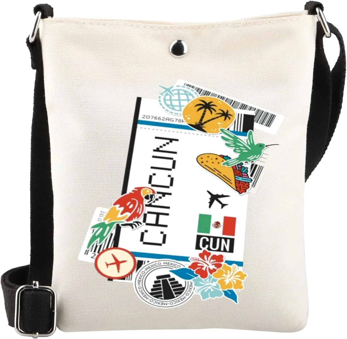 WSNANG Cancun Mexico Travel Crossbody Bag Cancun Travel Shoulder Bag Cancun Summer Beach Gift Welcome to Cancun Gift
