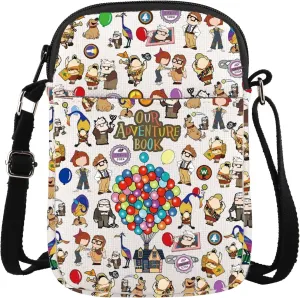 WSNANG Carl and Ellie Fans Crossbody Bag Flying House Balloon Travel Portable Small Bag Cartoon Movie Merchandise
