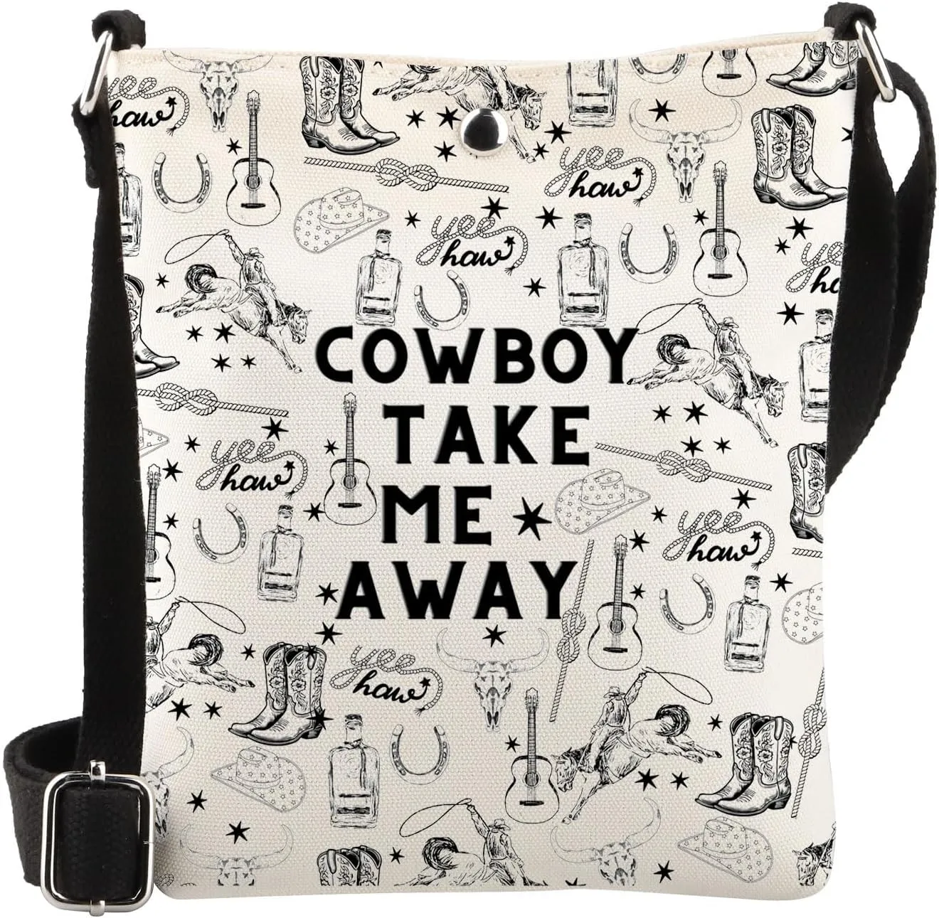 WSNANG Cowboy Take Me Away Crossbody Bag Western Country Music Shoulder Bag Country Concert Gift Country Music Lover Gift