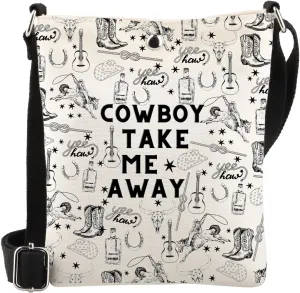 WSNANG Cowboy Take Me Away Crossbody Bag Western Country Music Shoulder Bag Country Concert Gift Country Music Lover Gift