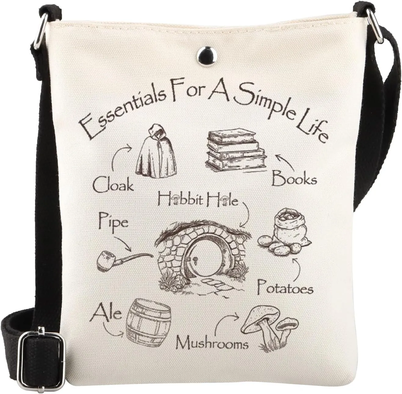 WSNANG Fantasy Movie Inspired Crossbody Bag Essentials For A Simple Life Crossbody Bag Book Lovers Gift