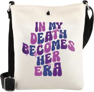 WSNANG In My Death Becomes Her Era Crossbody Bag Musical Lover Shoulder Bag Musical Theater Gifts Musical Merchandise