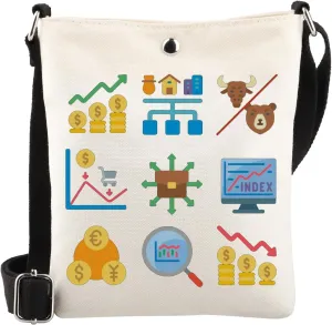 WSNANG Investor Gifts Stock Market Crossbody Bag Day Trader Shoulder Bag Day Trader Gift Lucky Trading Gift Stock Trader Gift