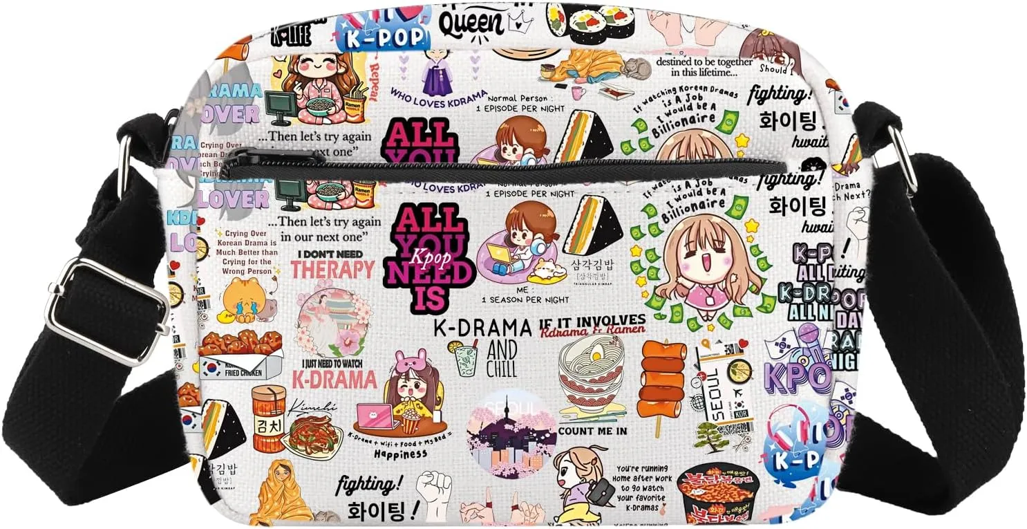 WSNANG K-Drama Lover Crossbody Bag K-Pop Lover Shoulder Bag for Fans K-Drama & K-Pop Merchandise K-pop Music Lover Gift