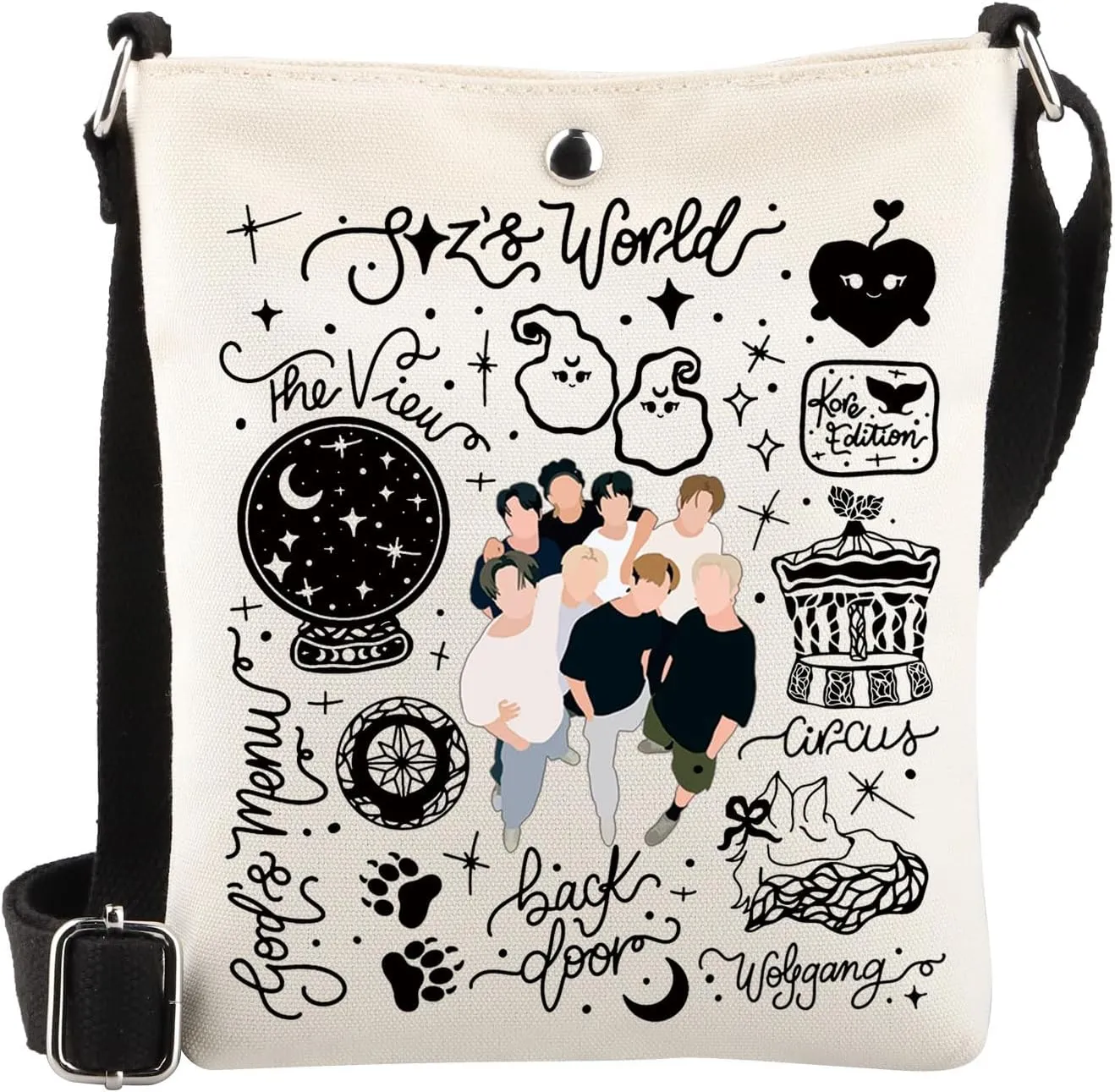 WSNANG K-pop Group Member Crossbody Bag Stay Fan Shoulder Bag Stay Fandom Gifts K-pop Music Lover Gifts K-pop Merch