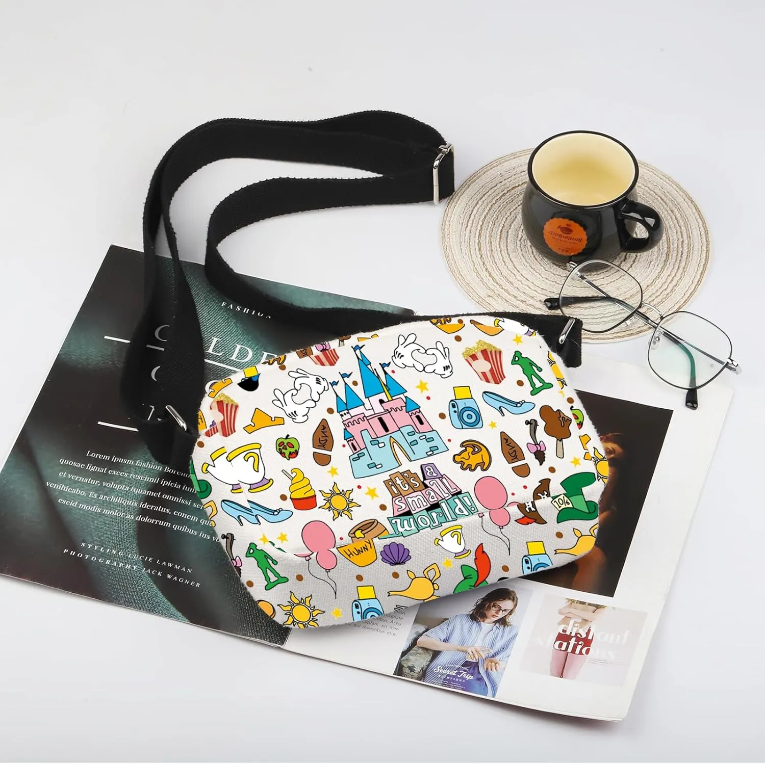 WSNANG Magic Inspired Tote Bag It's a Small World Shoulder Bag Magic Castle Tale Gift Family Trip Gift
