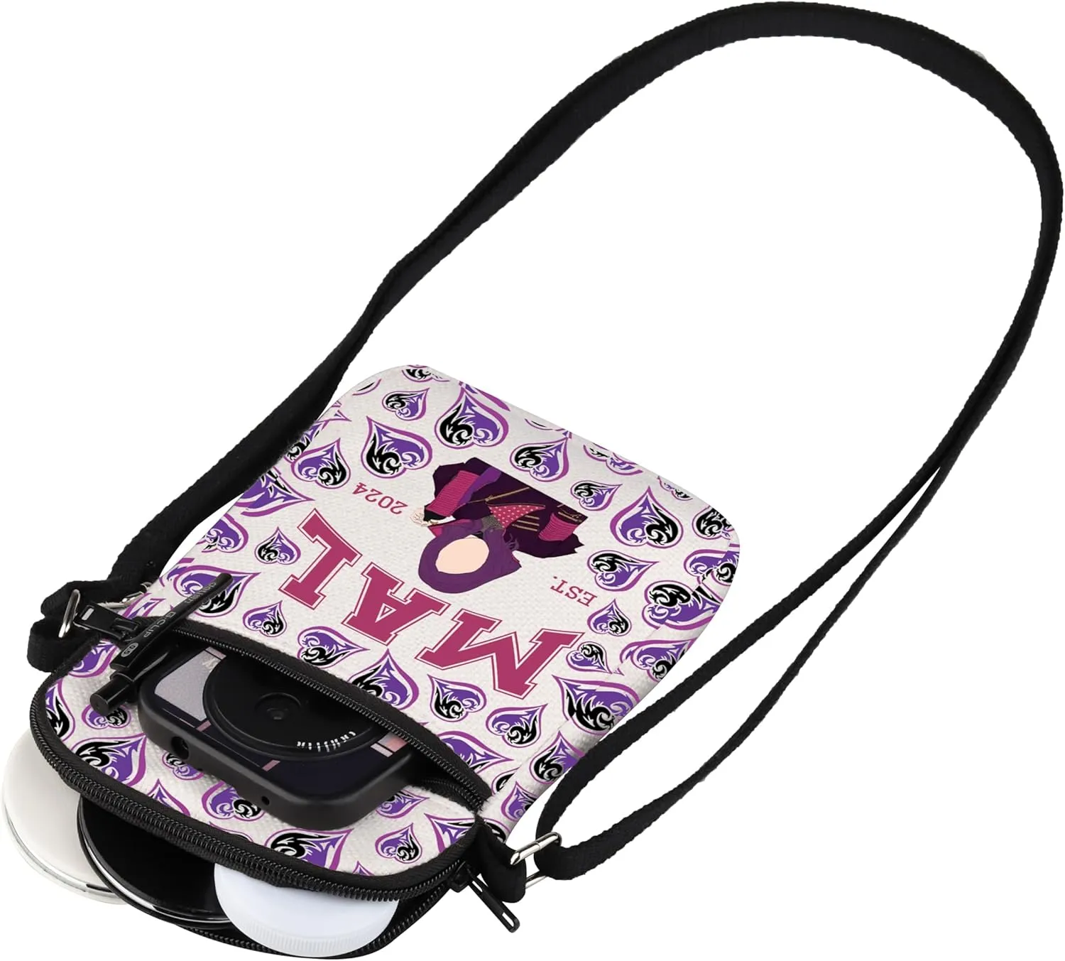 WSNANG Movie Characters Crossbody Bag RED & MAL & UMA Fan Reusable Shoulder Bag Evil Queen Reusable Grocery Bag Villain Merch