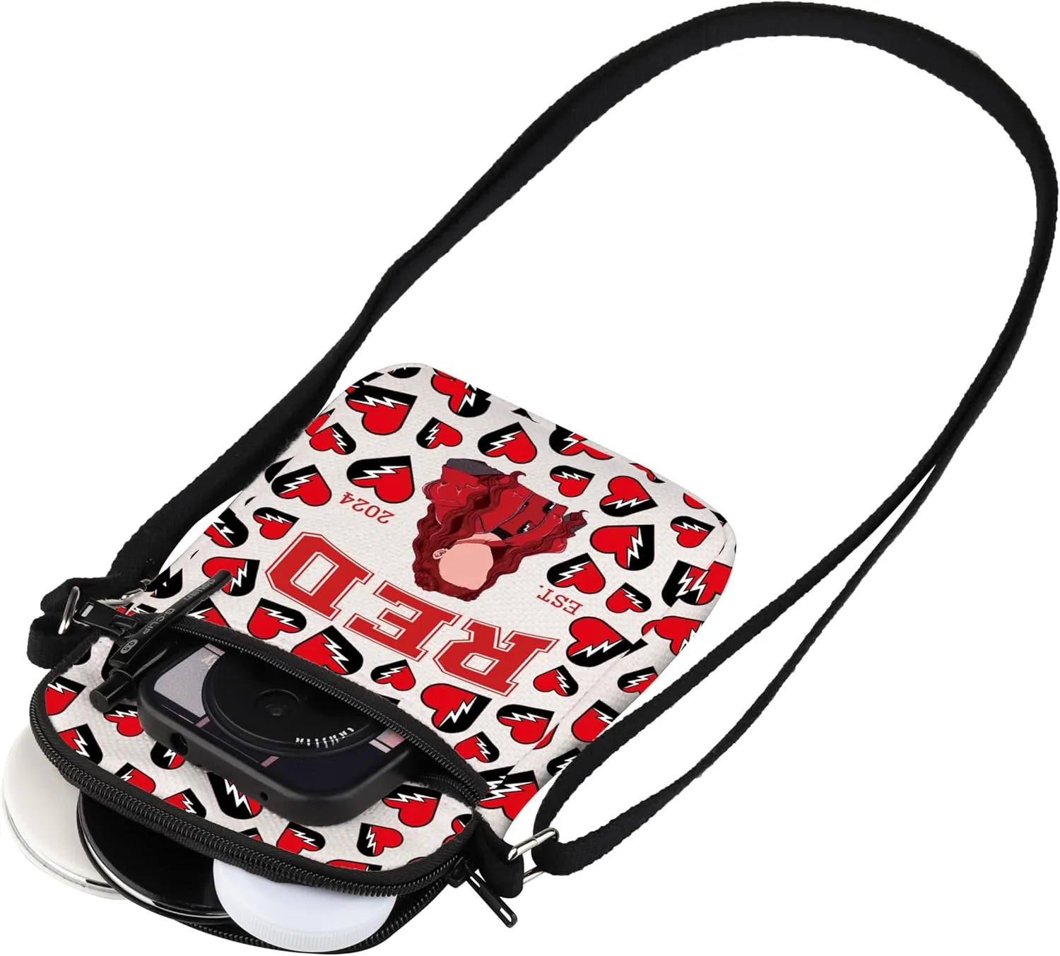 WSNANG Movie Characters Crossbody Bag RED & MAL & UMA Fan Reusable Shoulder Bag Evil Queen Reusable Grocery Bag Villain Merch