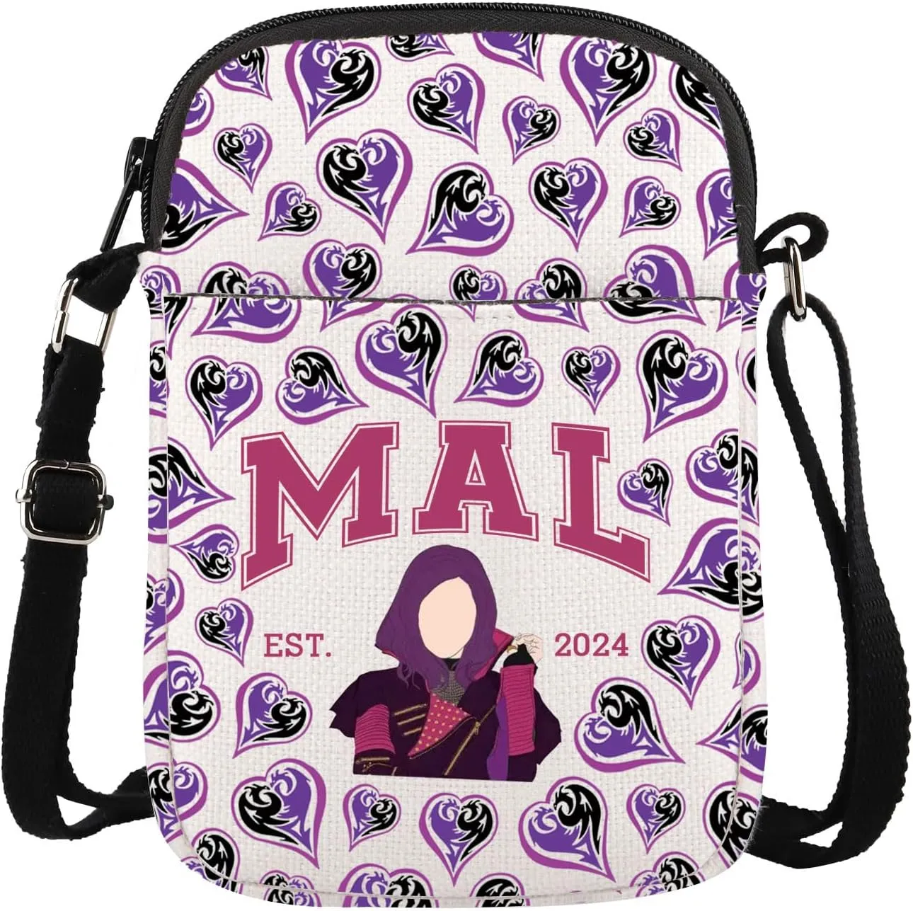 WSNANG Movie Characters Crossbody Bag RED & MAL & UMA Fan Reusable Shoulder Bag Evil Queen Reusable Grocery Bag Villain Merch