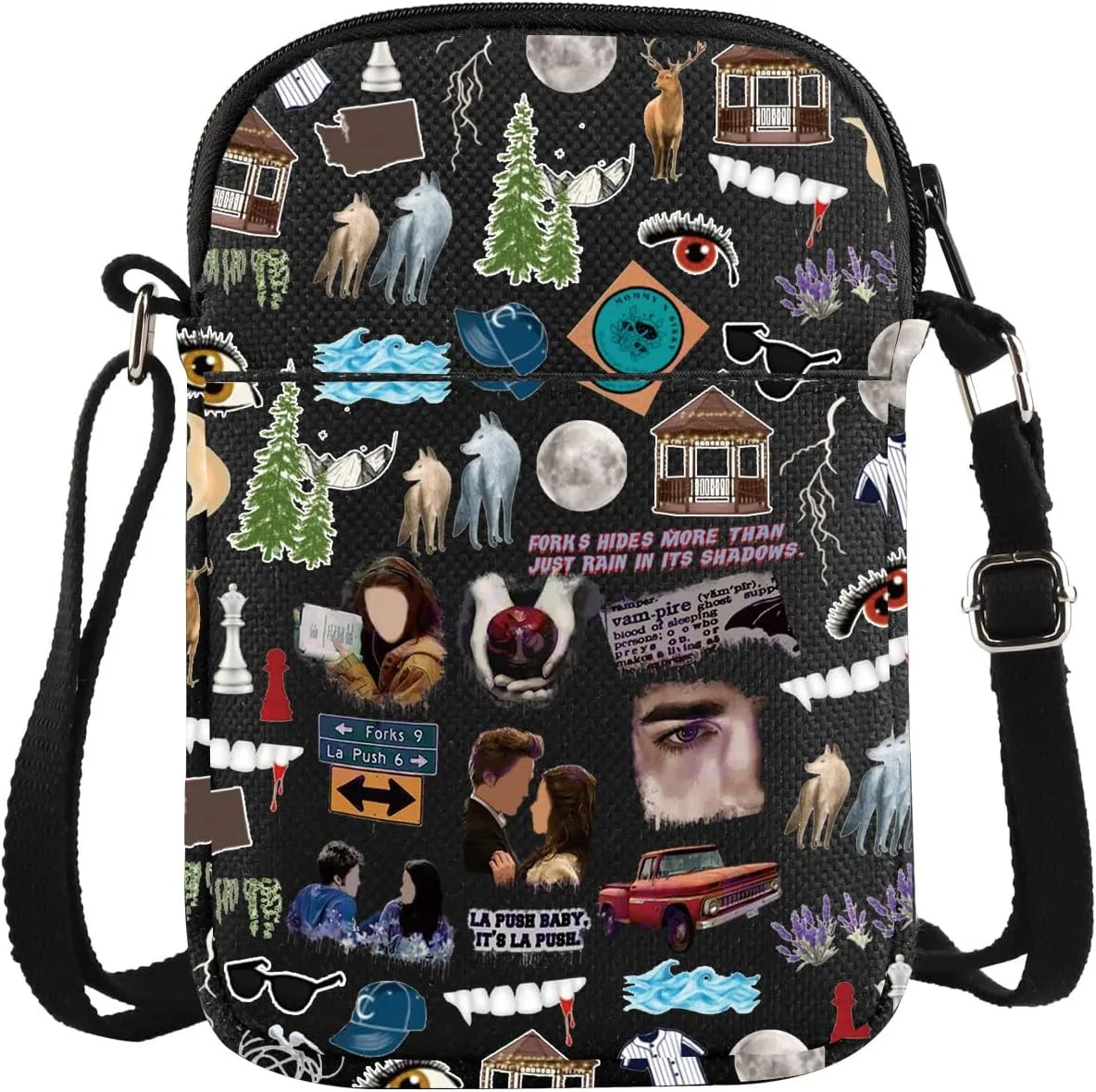WSNANG Movie Inspired Crossbody Bag Edward Cullen & Bella Swan Fans Gift Movie Character Shoulder Bag Carlie Merch