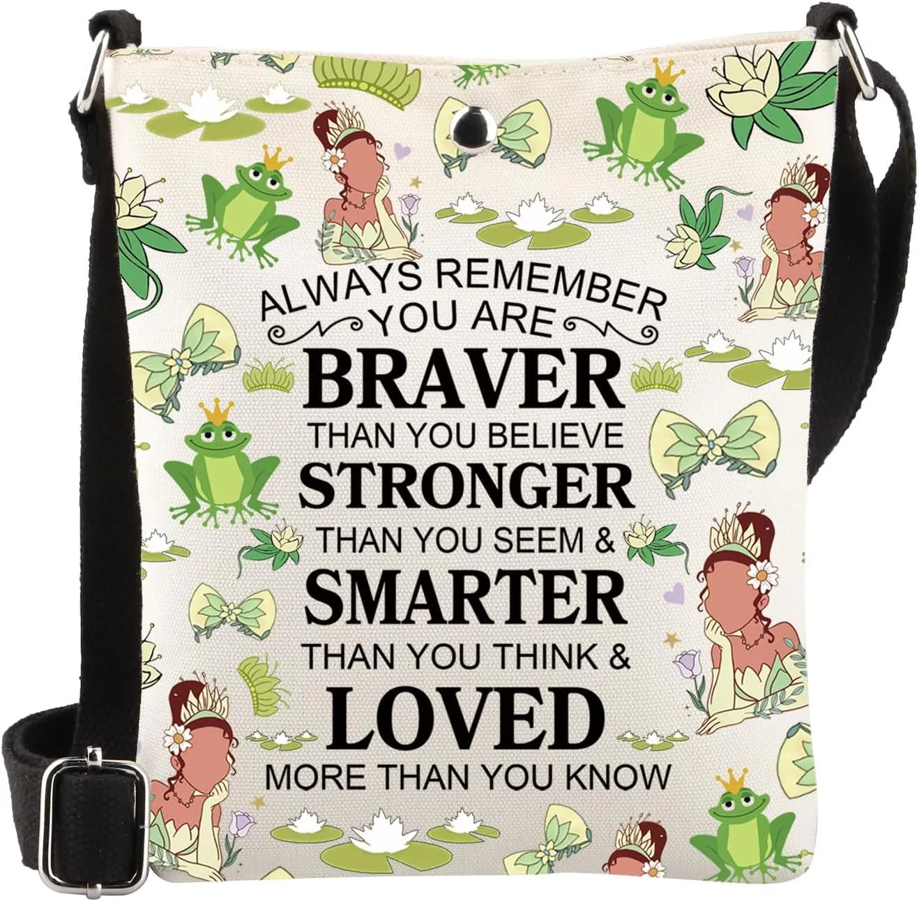 WSNANG Princess Tote Bag Frog Lover Shoulder Bag Frog Movie Princess Fans Gift Princess Birthday Gift for Daughter