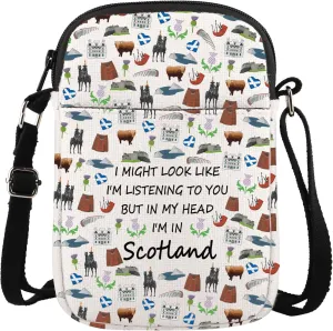 WSNANG Scotland Gift Scotland Travel Crossbody Bag Scotland Souvenir Shoulder Bag Edinburgh Gift Welcome to Scotland Gift