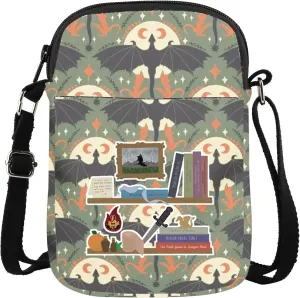 WSNANG Violet Sorrengail's Bookshelf Crossbody Bag Dragon Wing Inspired Shoulder Bag Dragon Rider Gift Bookish Gift
