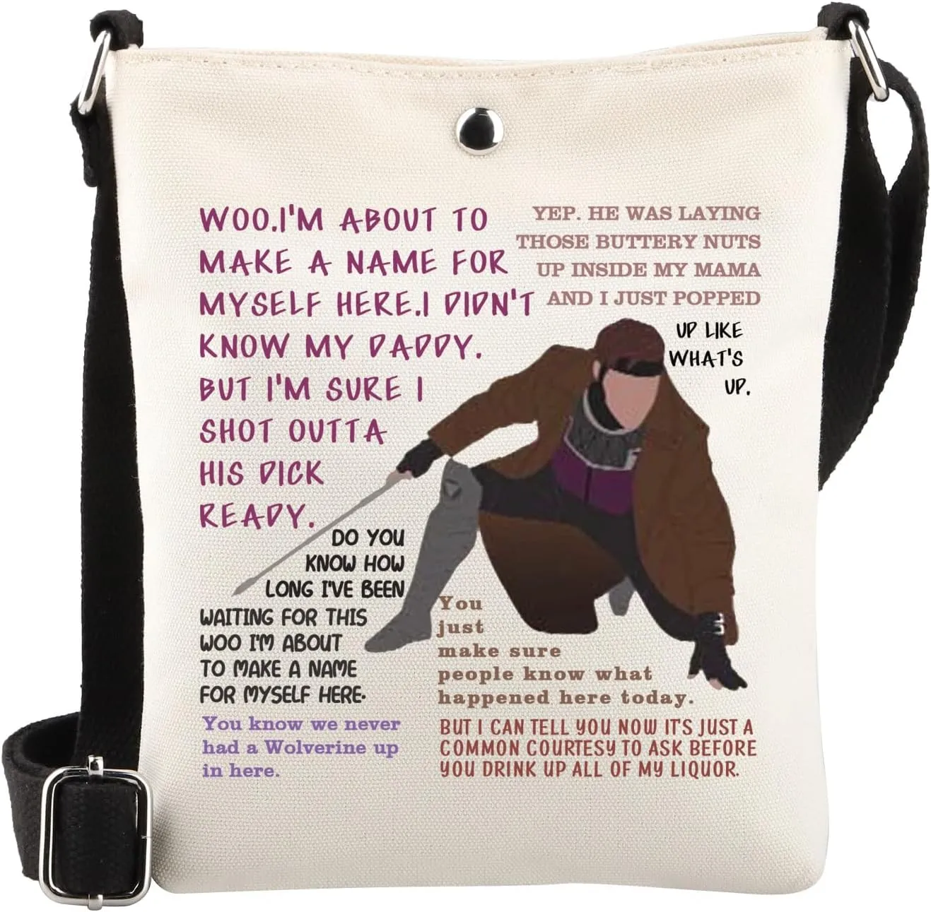 WSNANG X-M Movie Character Crossbody Bag Movie Merchandise Slam Poetry Quotes Gift Movie Fans Gift