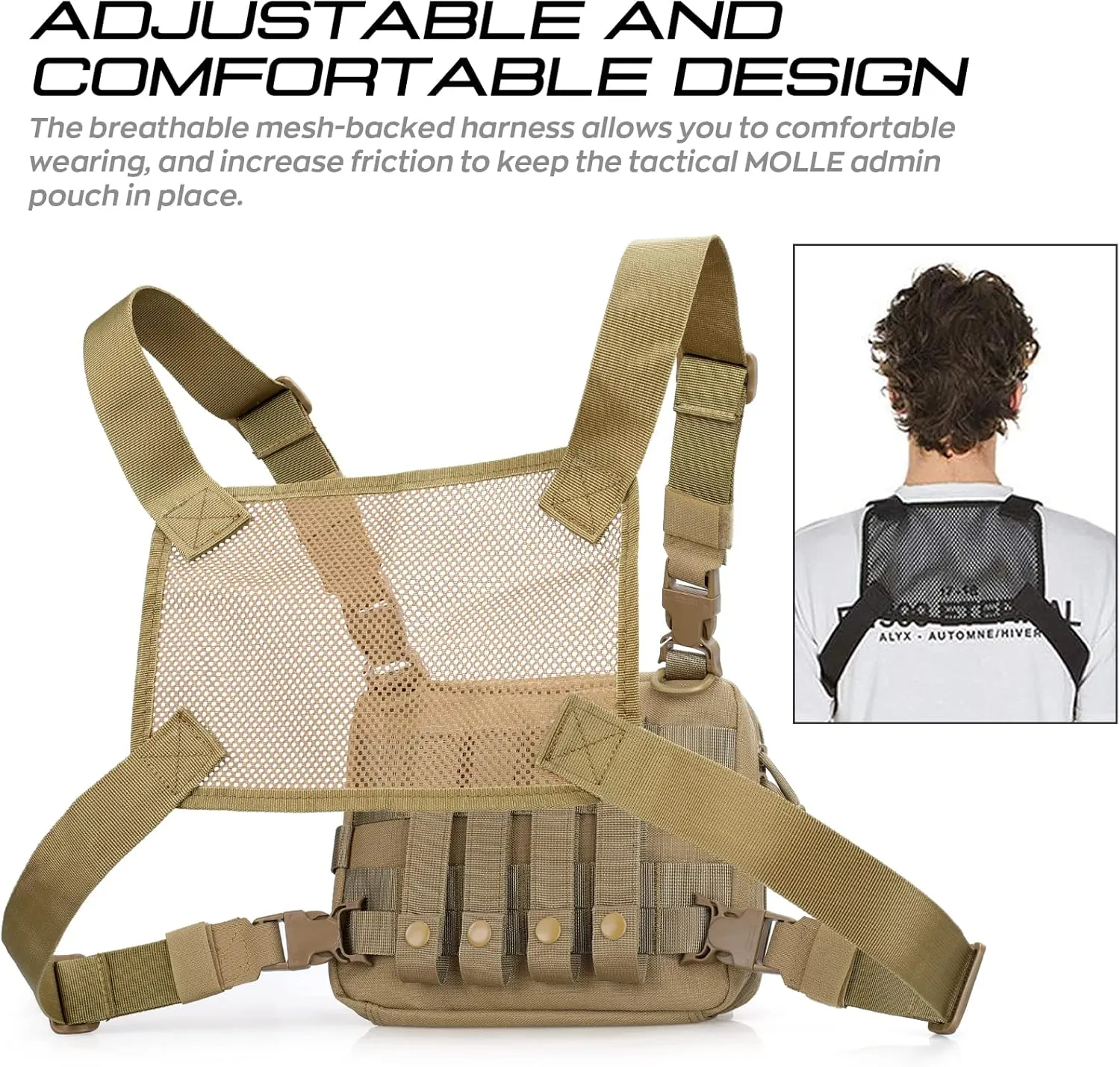 WYNEX Tactical Mag Admin Pouch, Molle Utility Tool Pouch Medical EMT Organizer with Triple Stacker Magazine Holder for M4 M16 Patch Included