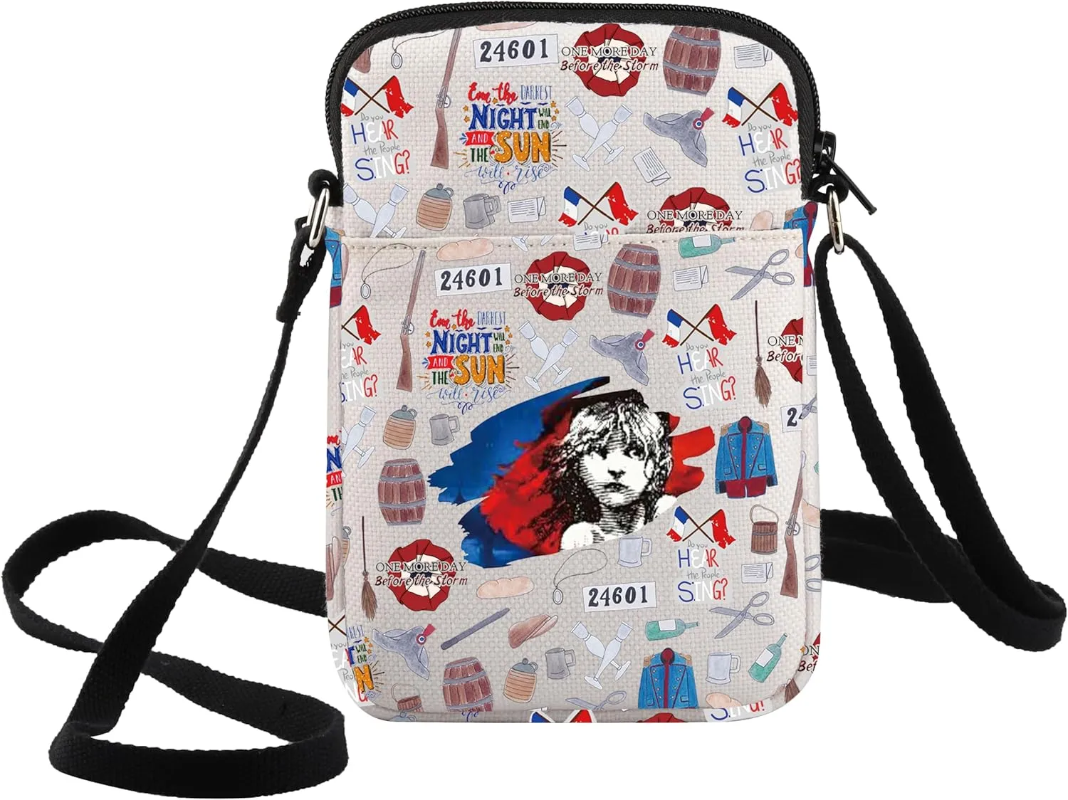 WZMPA Jean Valjean Musical Crossbody Bag Javert & Fantine Fans Gift One More Day Before The Storm Shoulder Bag Drama Merch